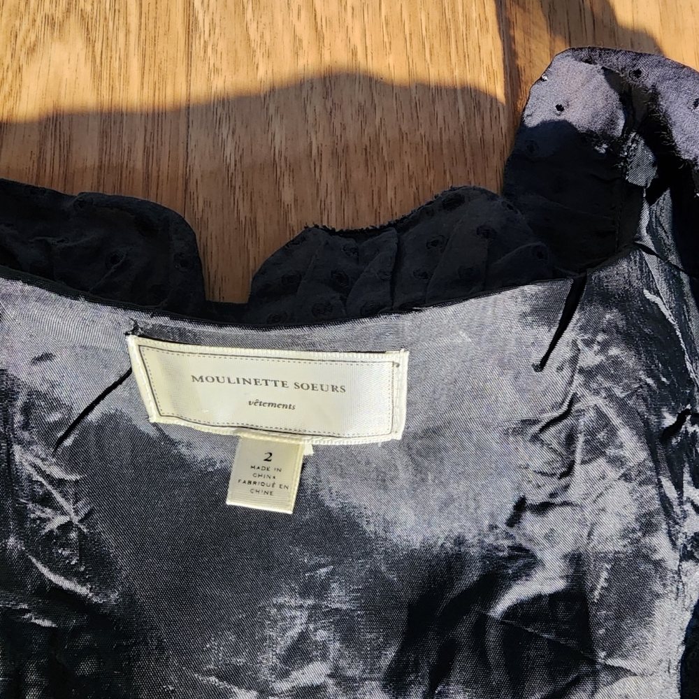 Moulinette Soeurs Black Pleated Fit and Flare Midi Dress - Picture 6 of 10